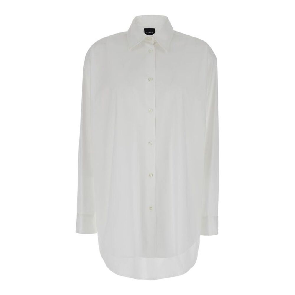 Plain Women Oversized White Shirt In Cotton Woman